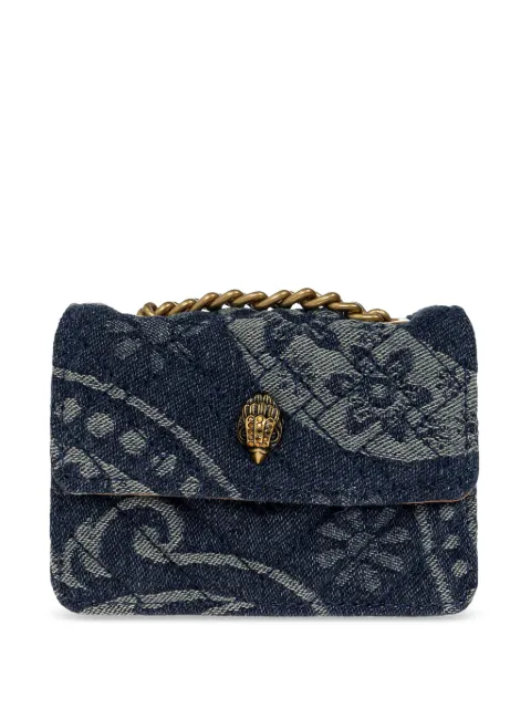 Kurt Geiger London bolsa crossbody Kensington micro capitonada con motivo de cachemira