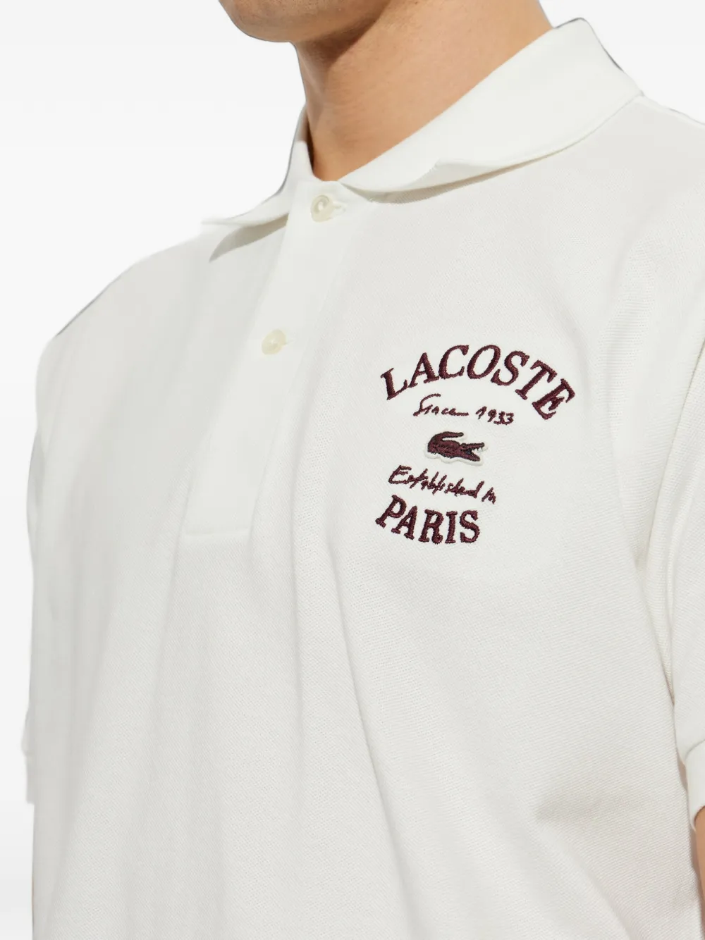 Lacoste Classic-fit embroidered petit piqué polo shirt Wit