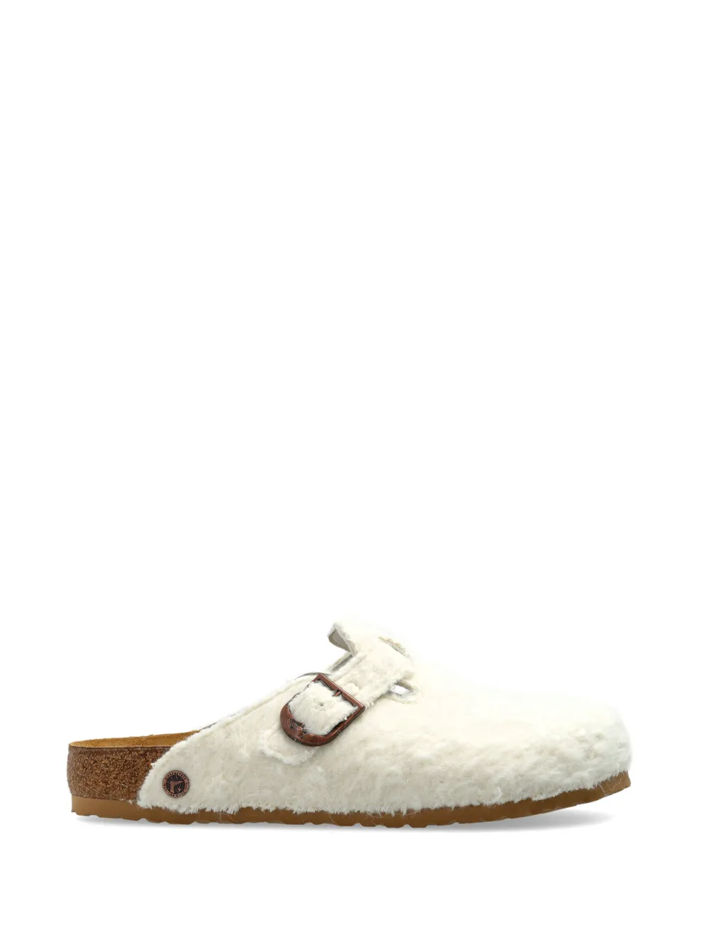 BIRKENSTOCK 1774 Boston Wooly Moon brushed-effect slides - Nude