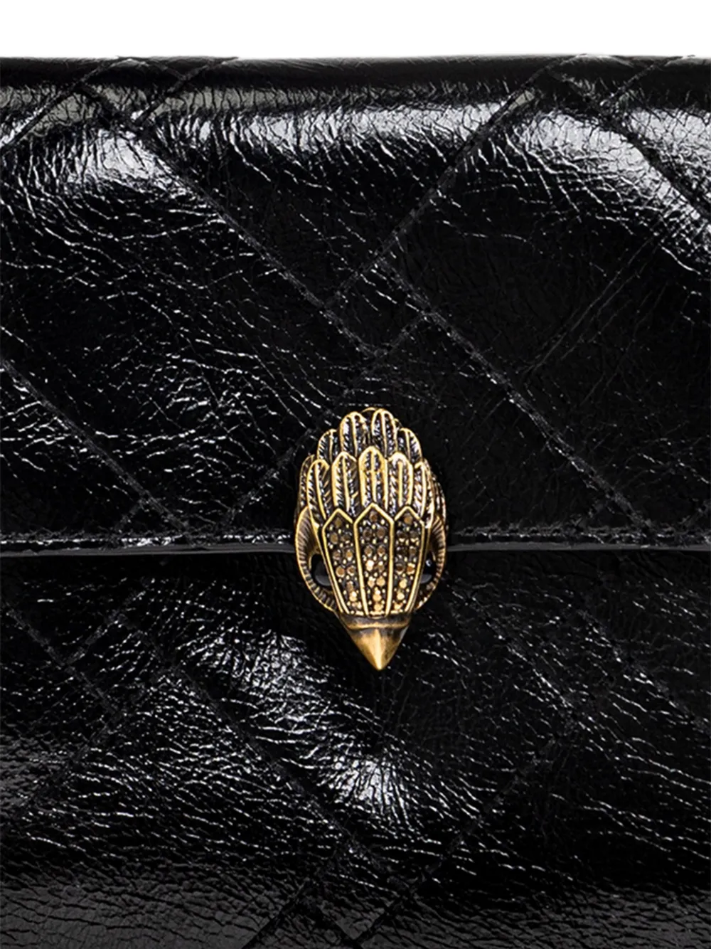 Kurt Geiger London Celia Flap quilted leather shoulder bag Zwart
