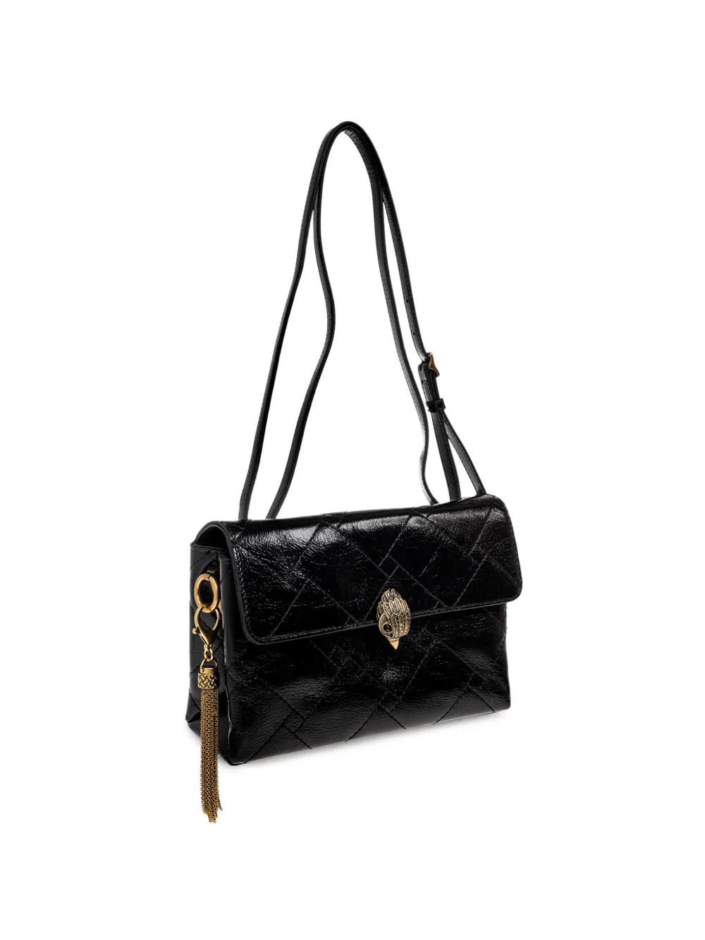 Kurt Geiger London Celia Flap quilted leather shoulder bag Zwart