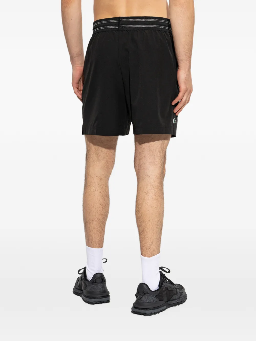 Lacoste logo-patch shorts Zwart