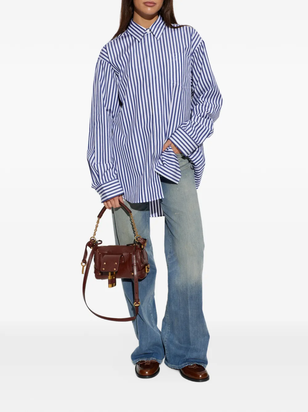 AMI Paris striped cotton shirt Wit