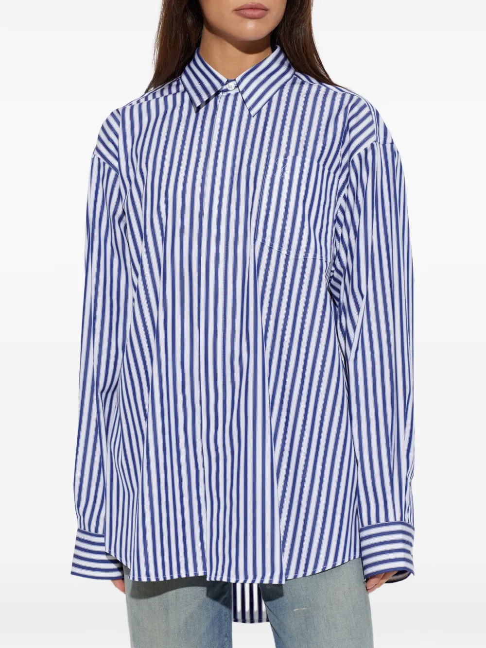 AMI Paris striped cotton shirt Wit
