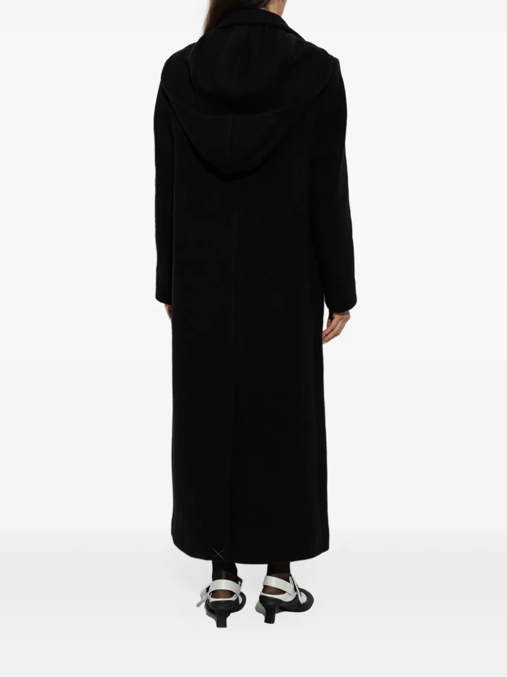 LOEWE hooded coat in cashmere - Black