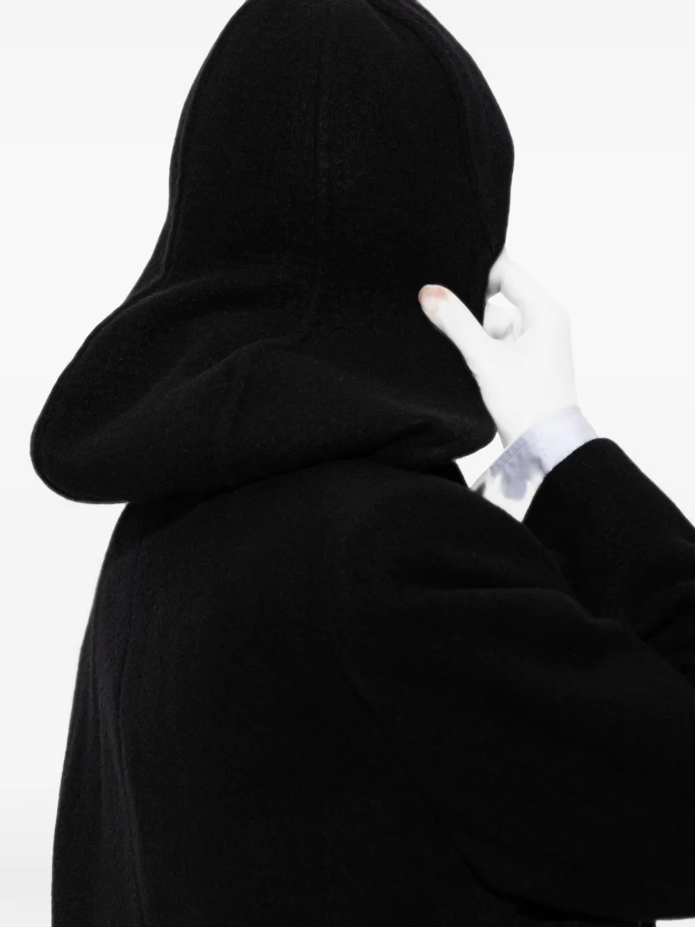 LOEWE hooded coat in cashmere Zwart