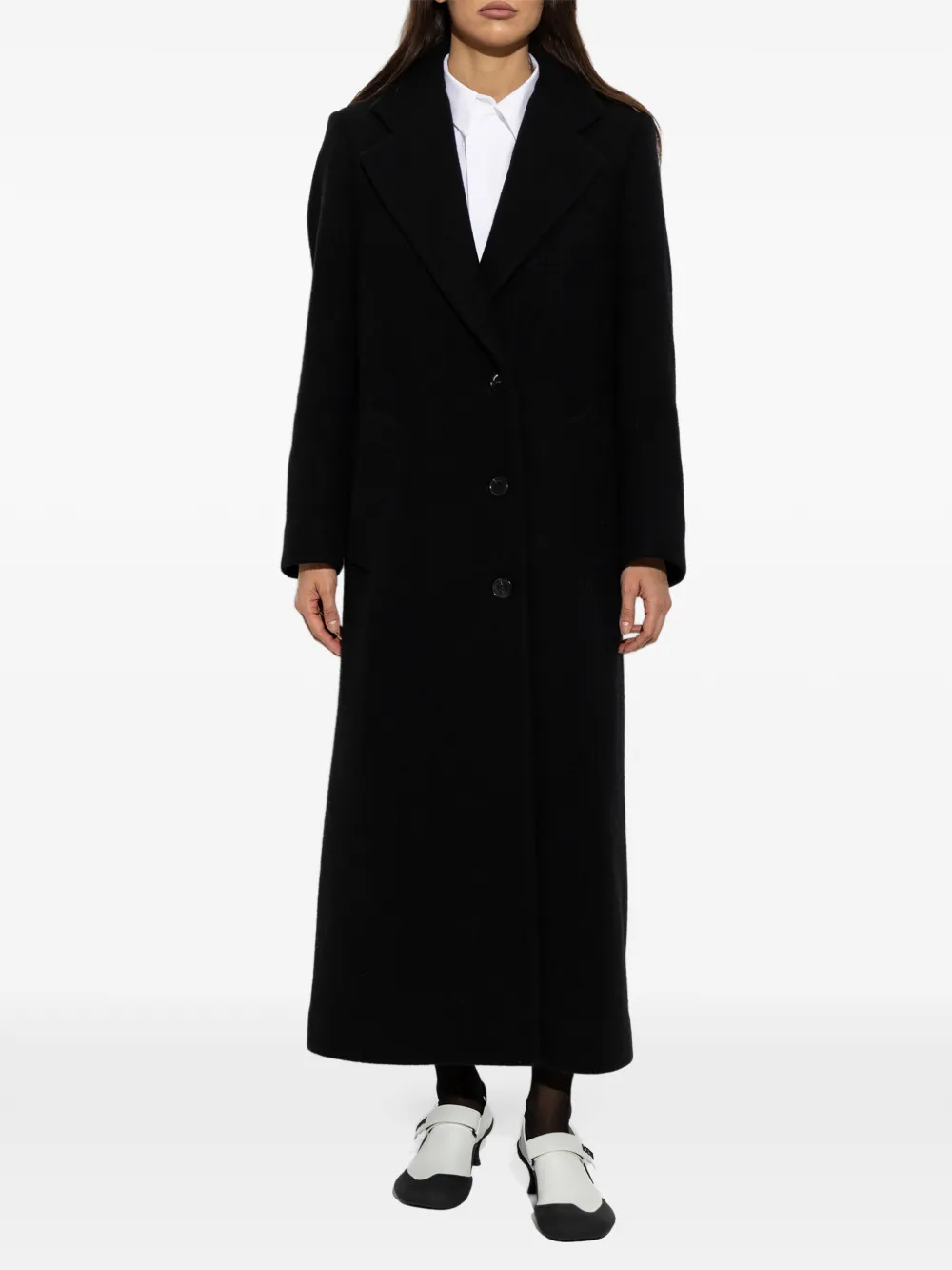 LOEWE hooded coat in cashmere Zwart