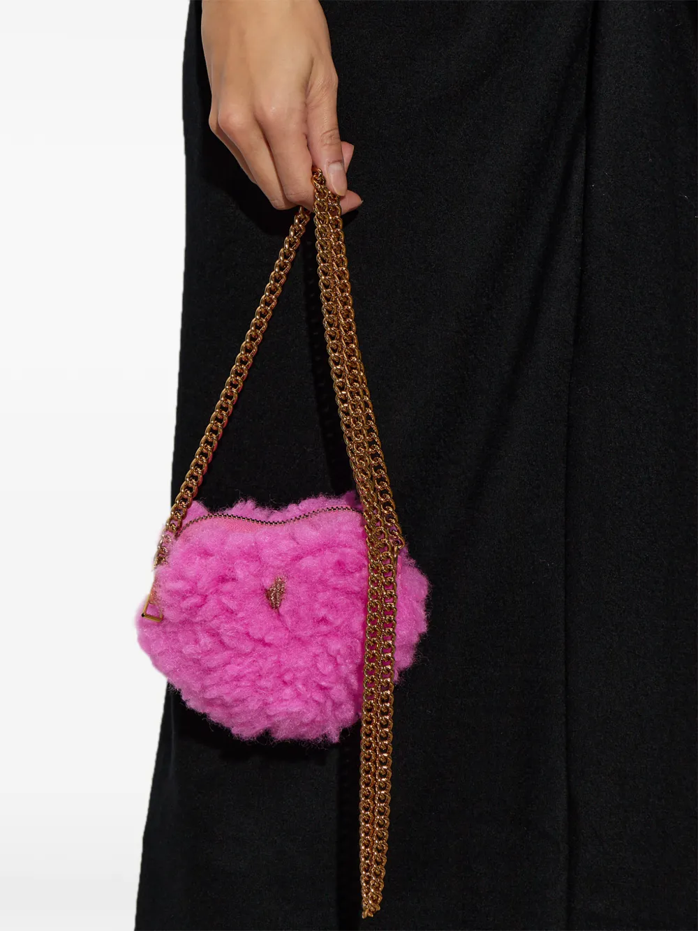 Kurt Geiger London micro Heart clutch bag Roze