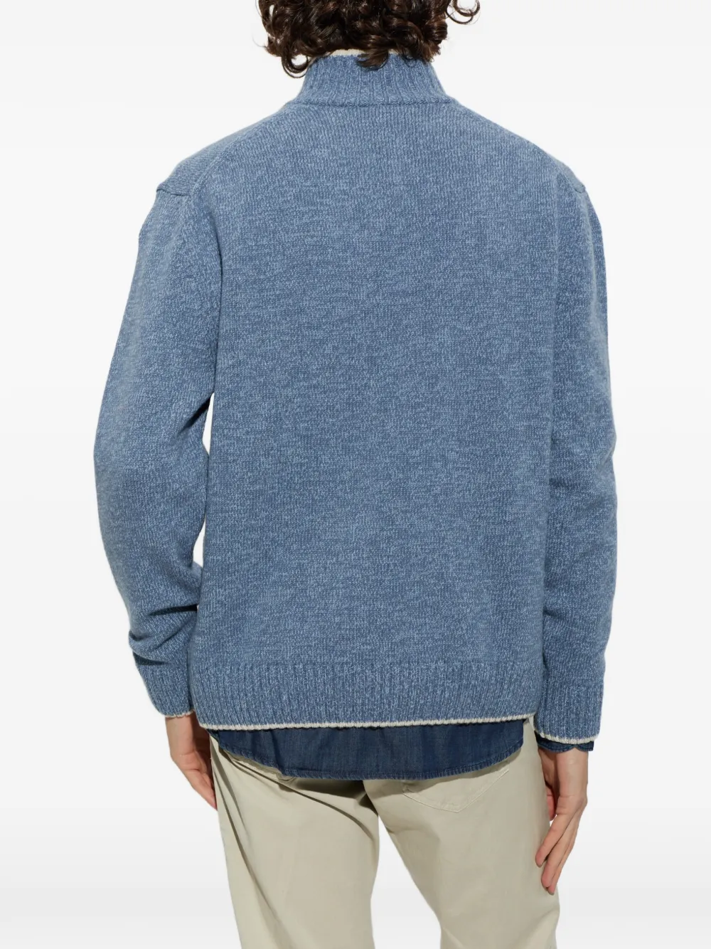 Paul & Shark half-zip long-sleeve sweater Blauw