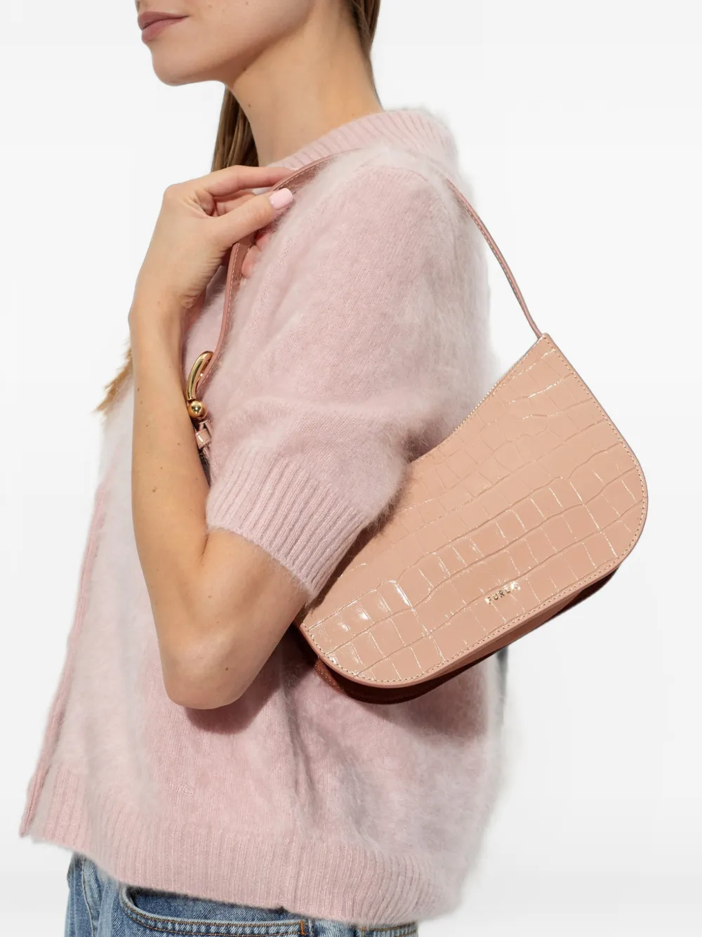 Furla small Sara leather shoulder bag Beige