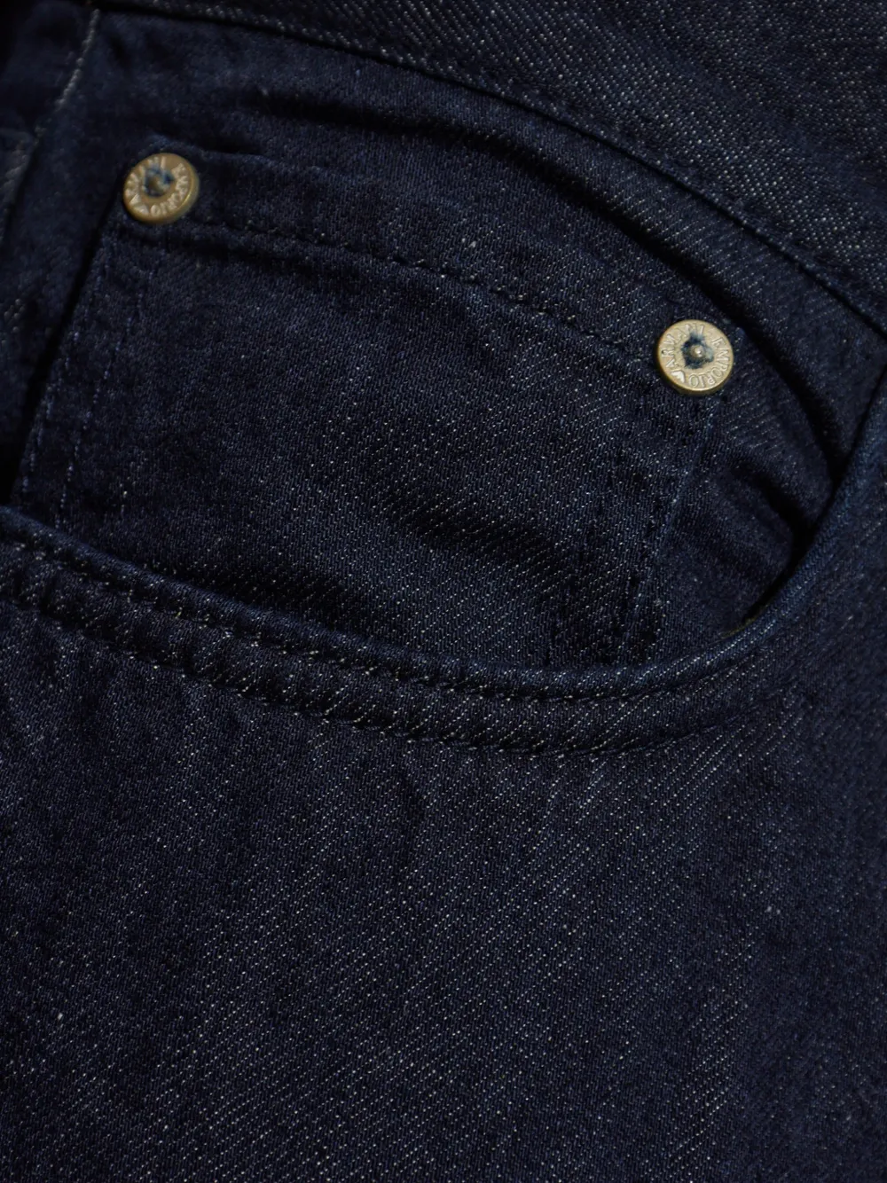 Emporio Armani five-pocket straight-leg jeans in cotton and linen denim Blauw