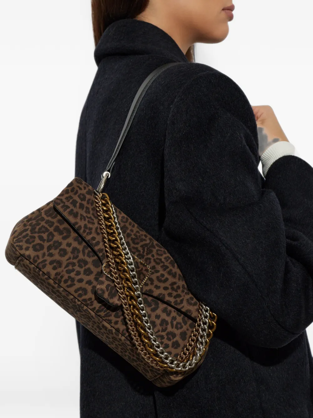 Kurt Geiger London Pimlico schoudertas met luipaard-print Bruin