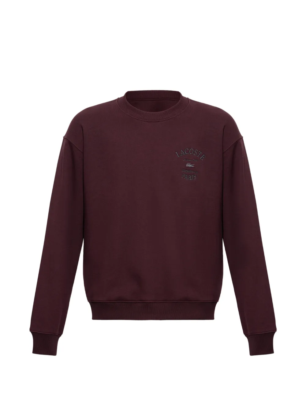 Lacoste embroidered fleece crew-neck sweatshirt Paars