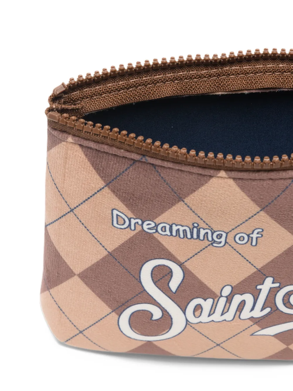 MC2 Saint Barth Aline W clutch met argyle-print Beige