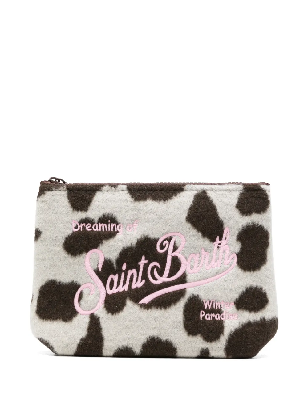 MC2 Saint Barth Aline clutch met koeienprint Beige