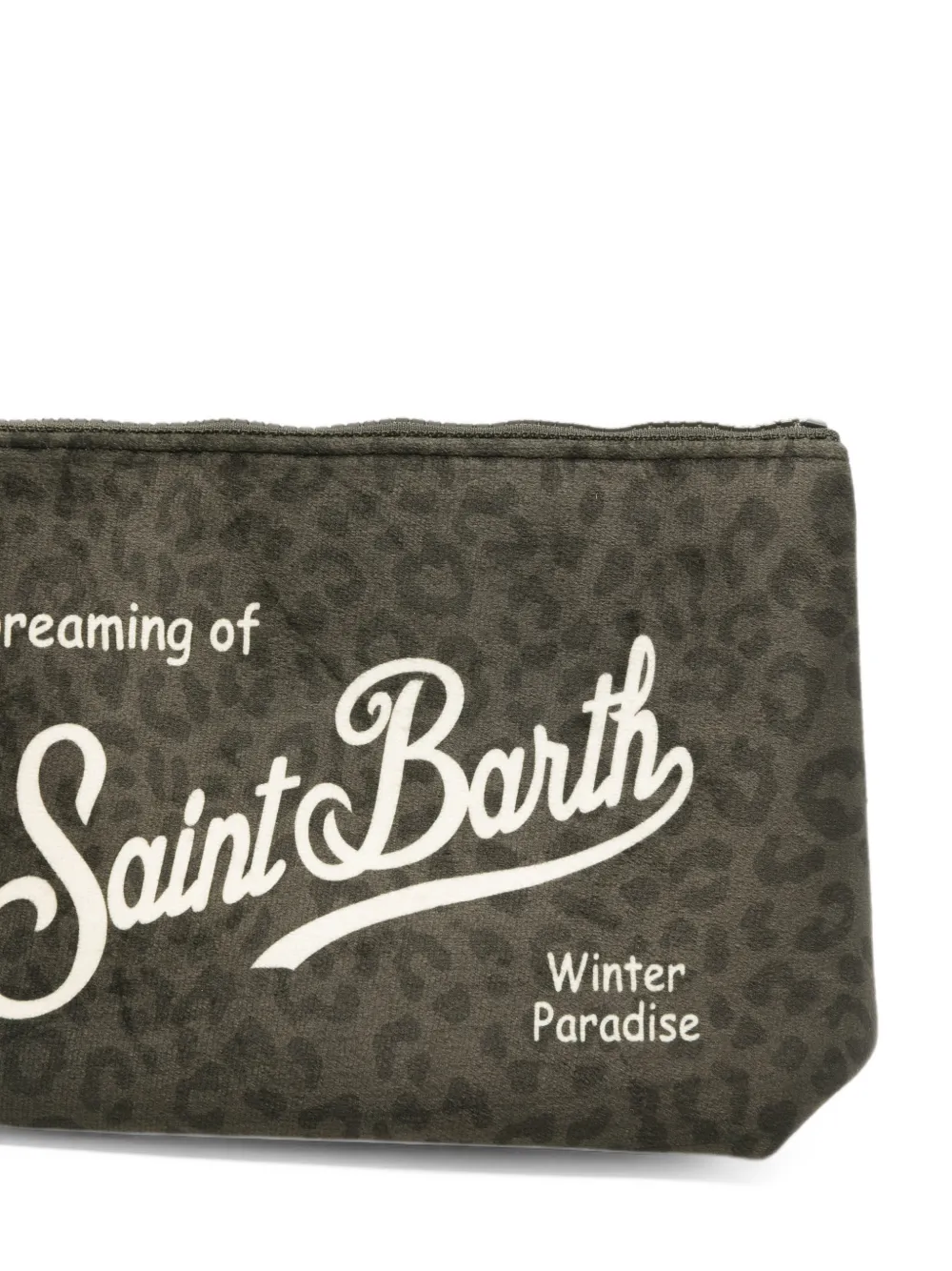 MC2 Saint Barth Aline clutch met luipaard-print en logo-print Grijs