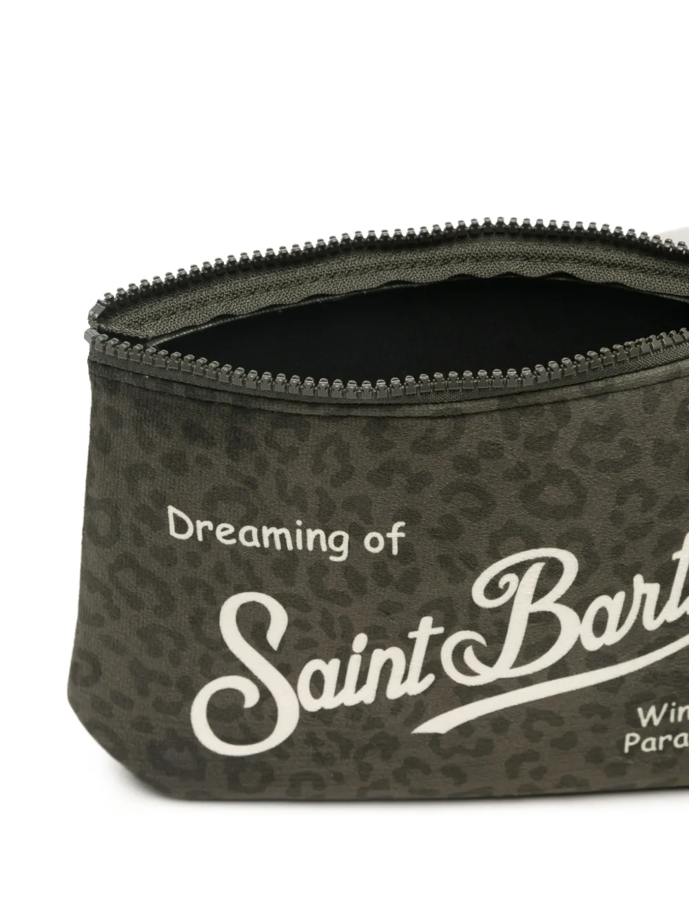 MC2 Saint Barth Aline clutch met luipaard-print en logo-print Grijs