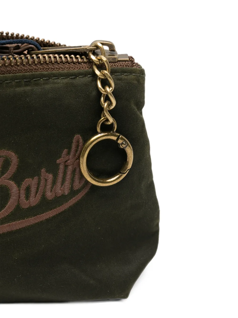 MC2 Saint Barth mini Aline logo-embroidered clutch bag Groen