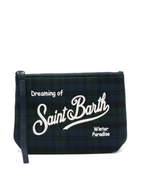 MC2 Saint Barth Aline tartan embroidered clutch bag