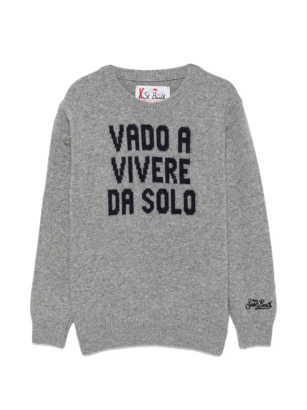 MC2 Saint Barth Kids Douglas slogan-intarsia sweater Grijs