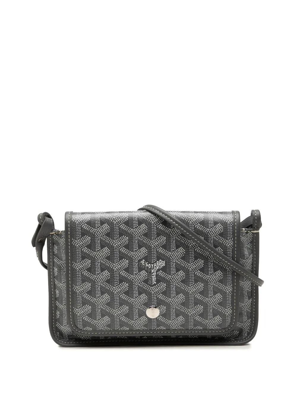 Pre-owned Goyard 2025 Ine Plumet Pocket Wallet Crossbody Bag In Grey