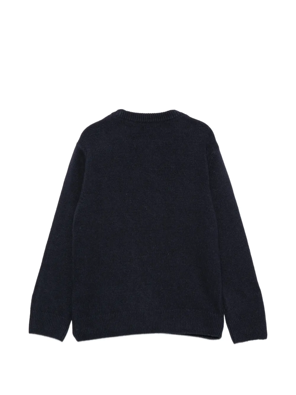MC2 Saint Barth Kids intarsia-knit logo-embroidered sweater Blauw