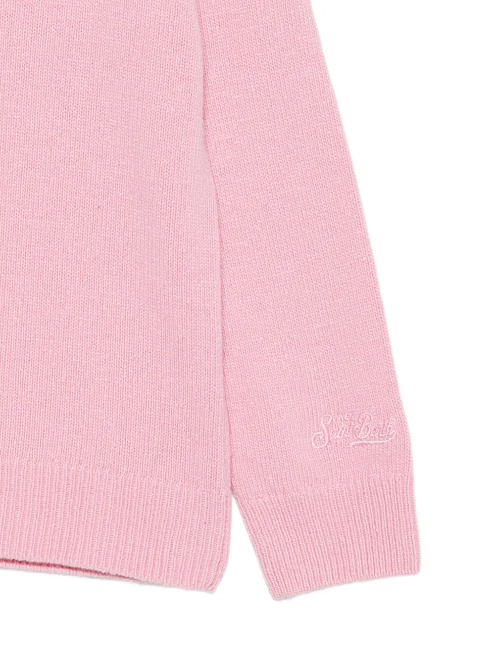 MC2 Saint Barth Kids Princess intarsia-knit logo-embroidered sweater Roze