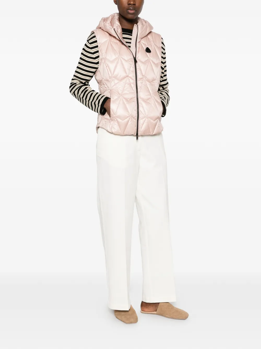 Moose Knuckles quilted hooded gilet Roze