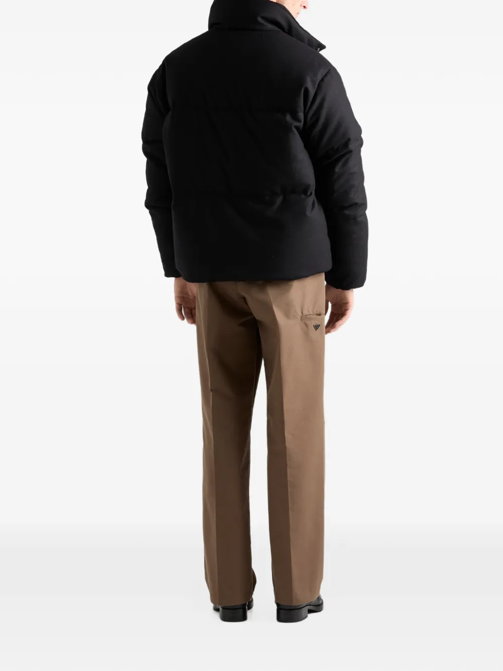 Prada medium-weight Re-Wool down jacket Zwart