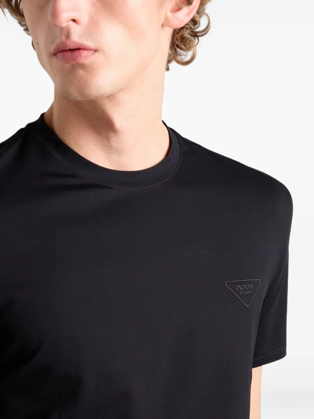Prada stretch cotton T-shirt Zwart