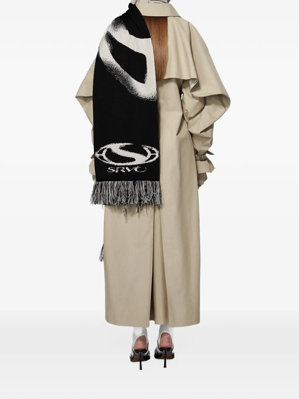 SRVC Studio Sentinal cape-back trench coat Beige