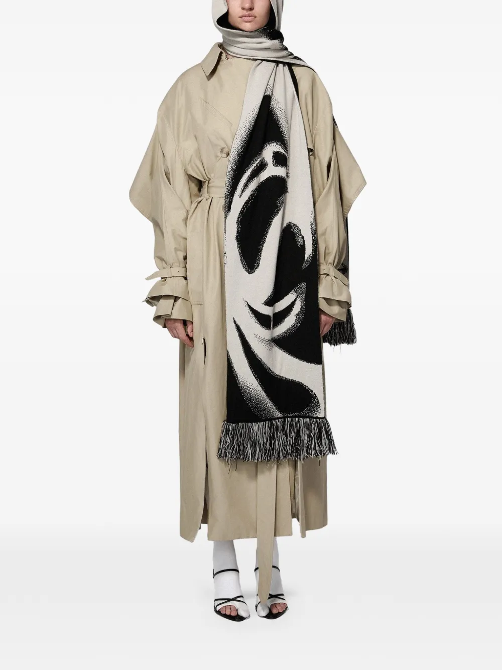 SRVC Studio Sentinal cape-back trench coat Beige