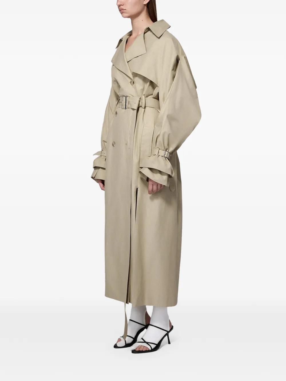 SRVC Studio Sentinal cape-back trench coat Beige