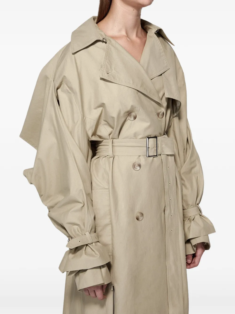 SRVC Studio Sentinal cape-back trench coat Beige