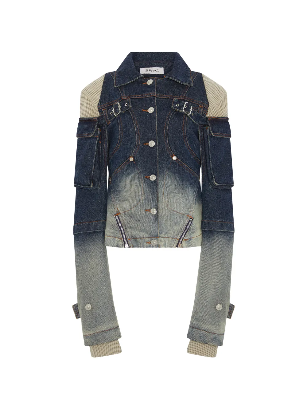 SRVC Studio Mecha cargo denim jacket - Blau