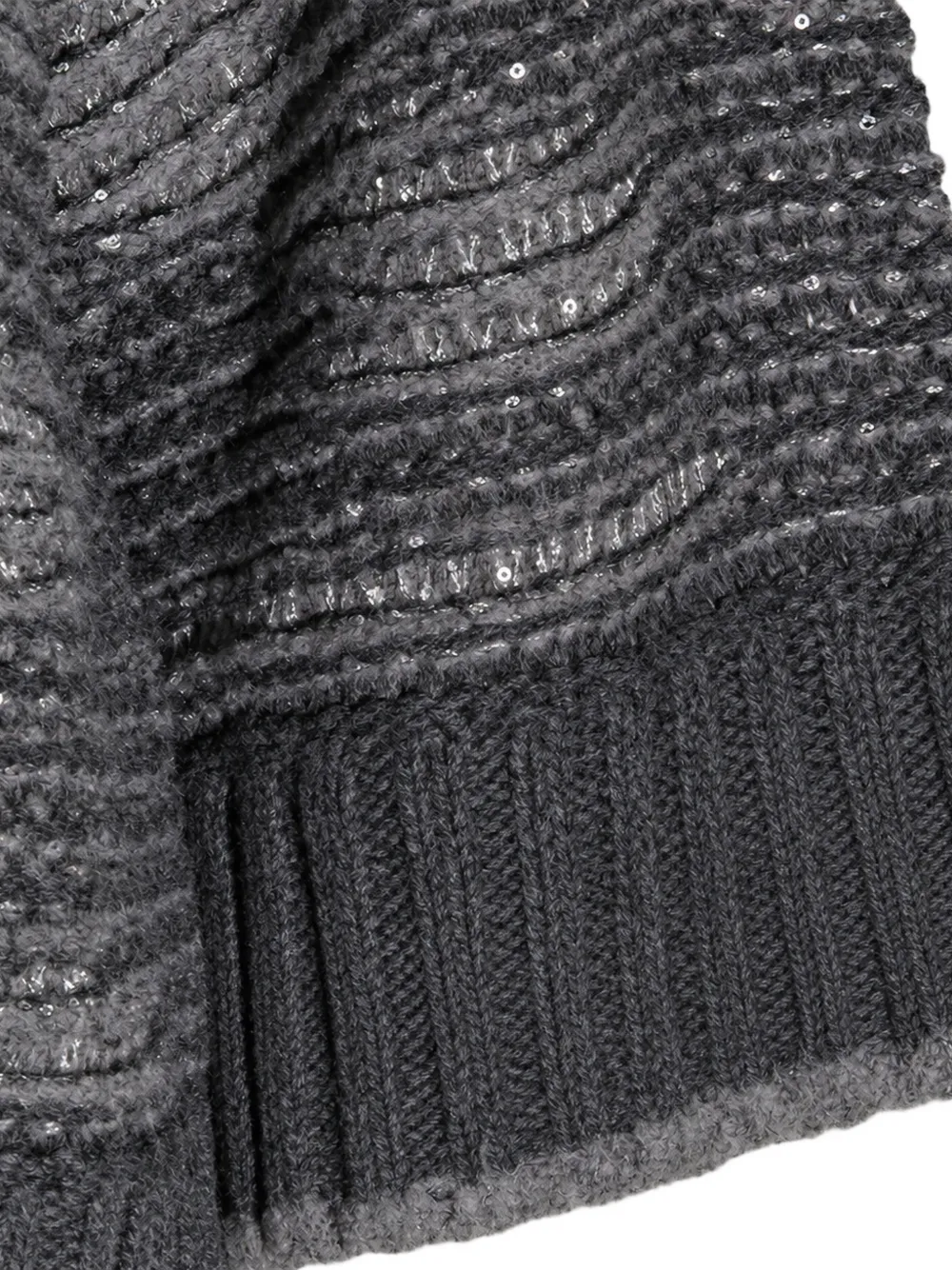 Fabiana Filippi sequin-embellished roll-neck sweater Grijs