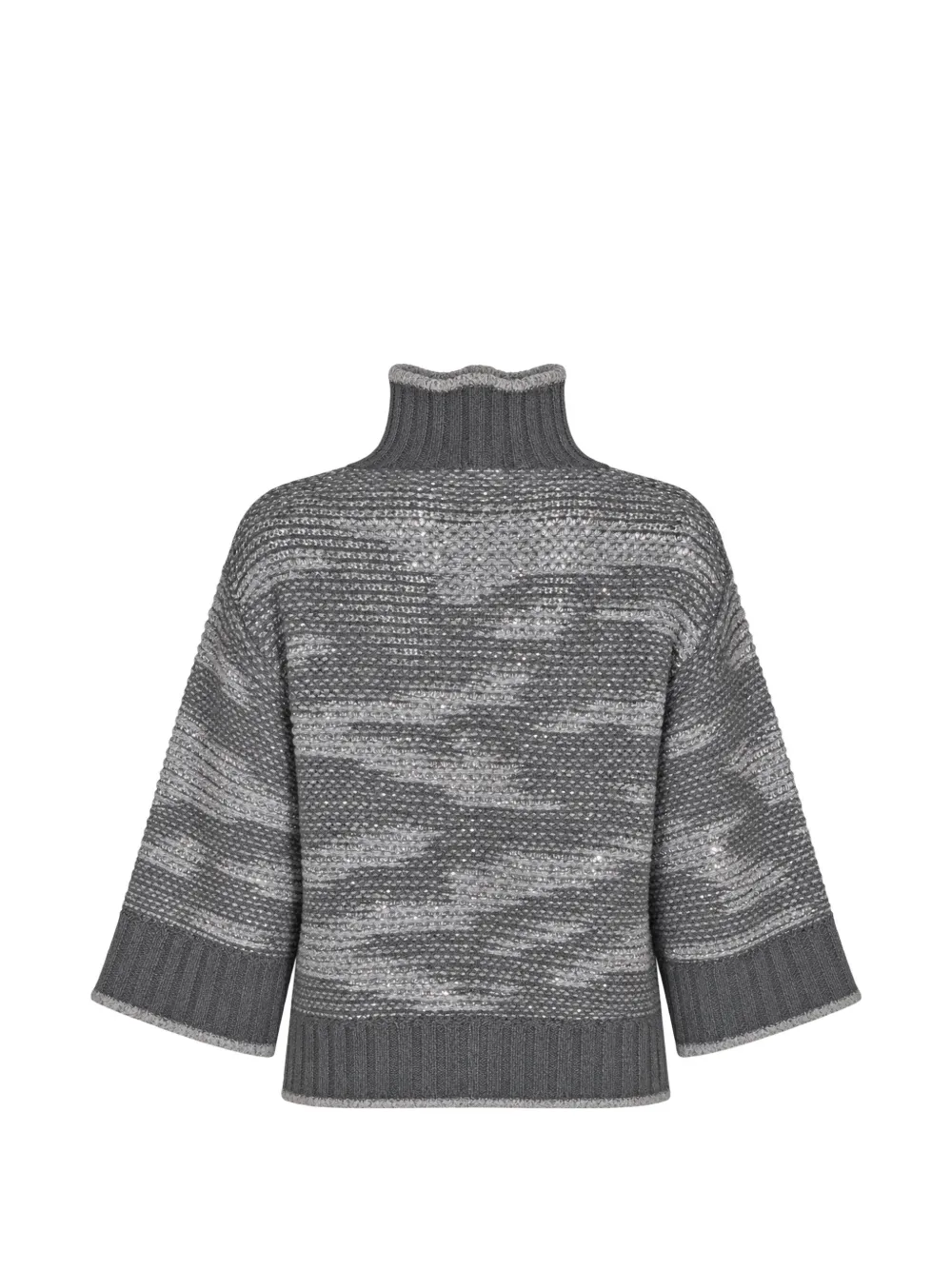 Fabiana Filippi sequin-embellished roll-neck sweater Grijs
