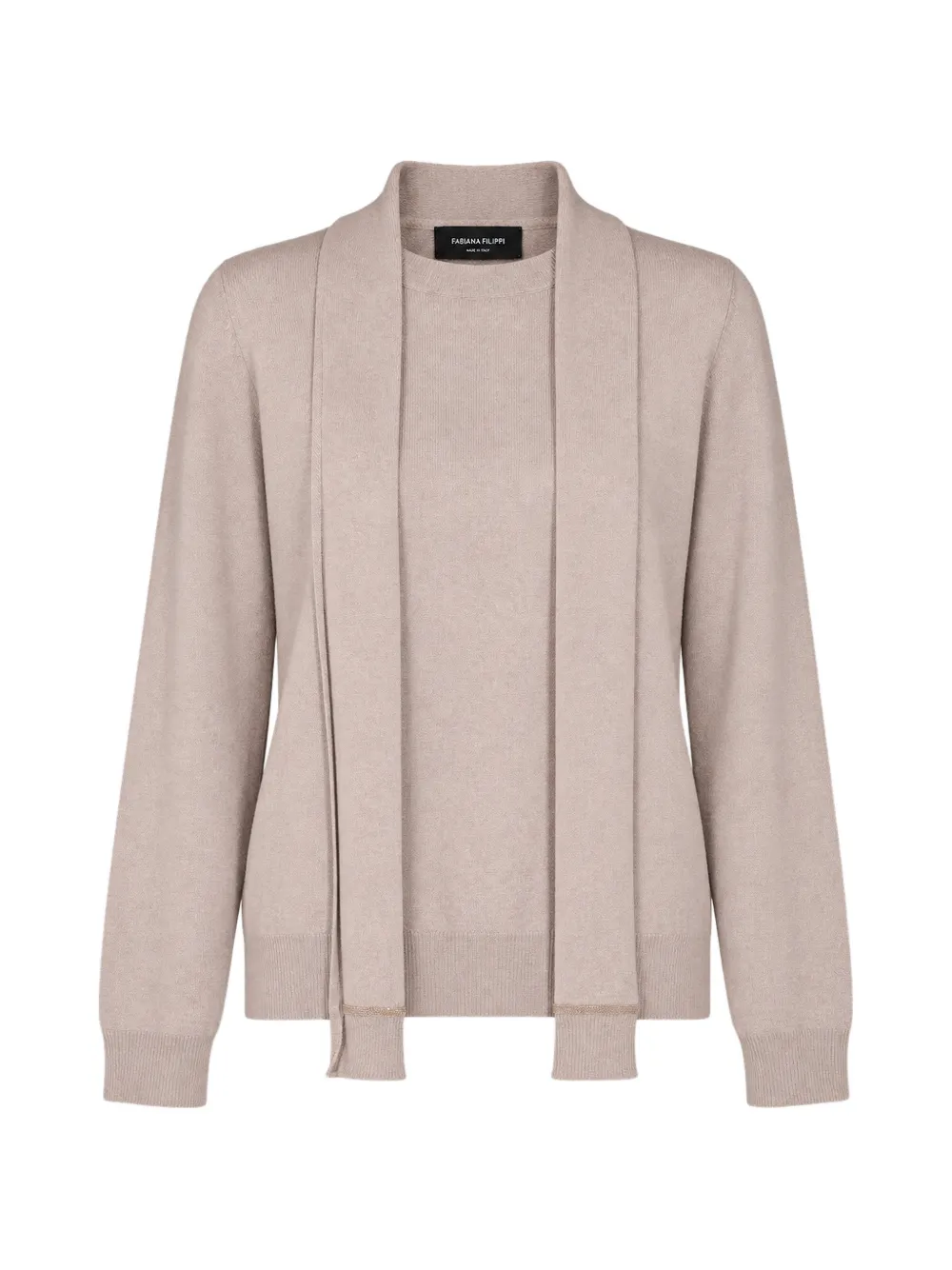 Fabiana Filippi layered scarf-detail sweater Beige