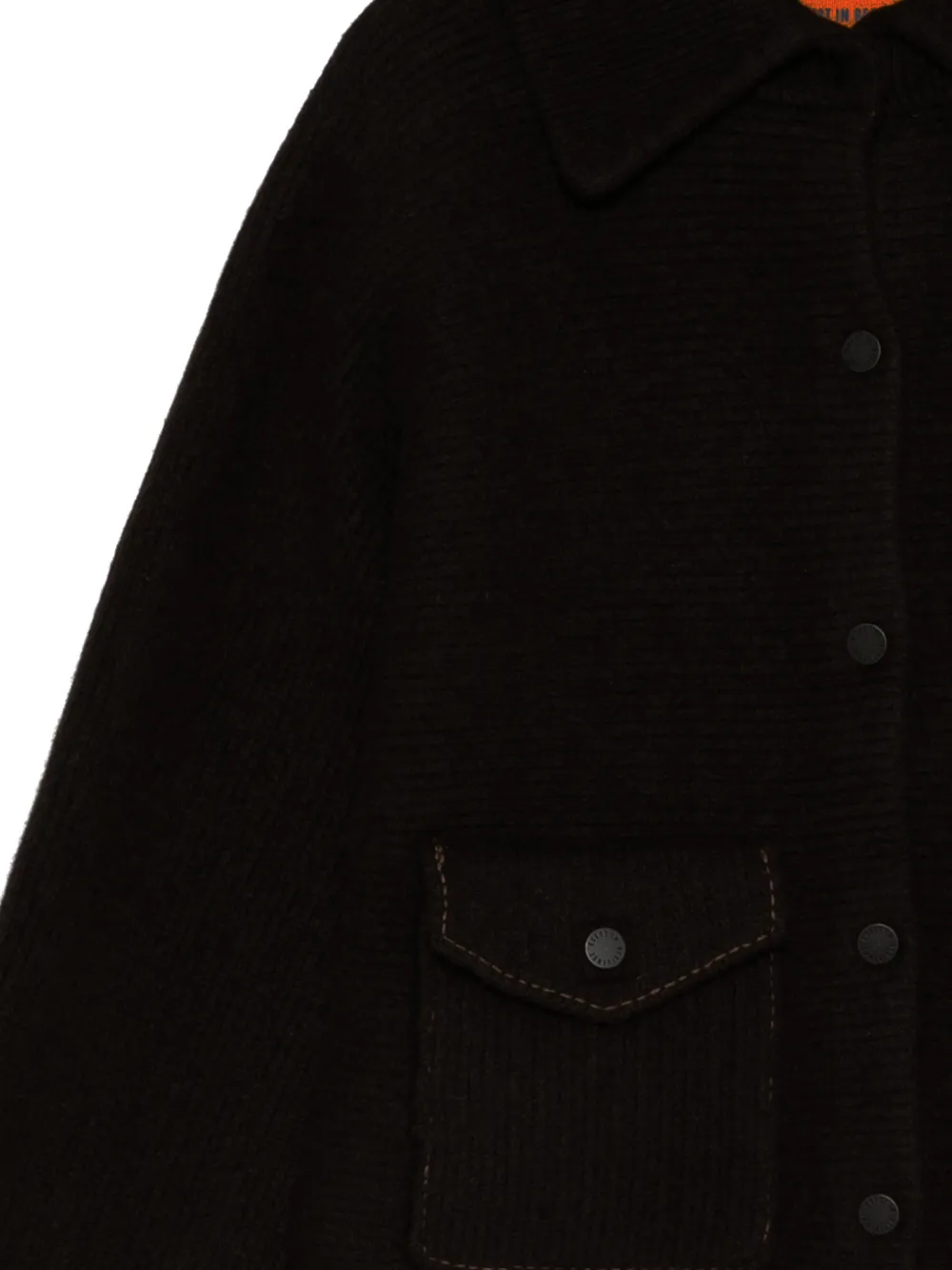 Guest In Residence ribbed-knit flap-pocket cardigan Bruin