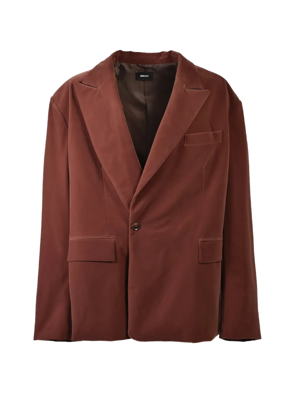 Breath Velvet Oversized Blazer In Brown