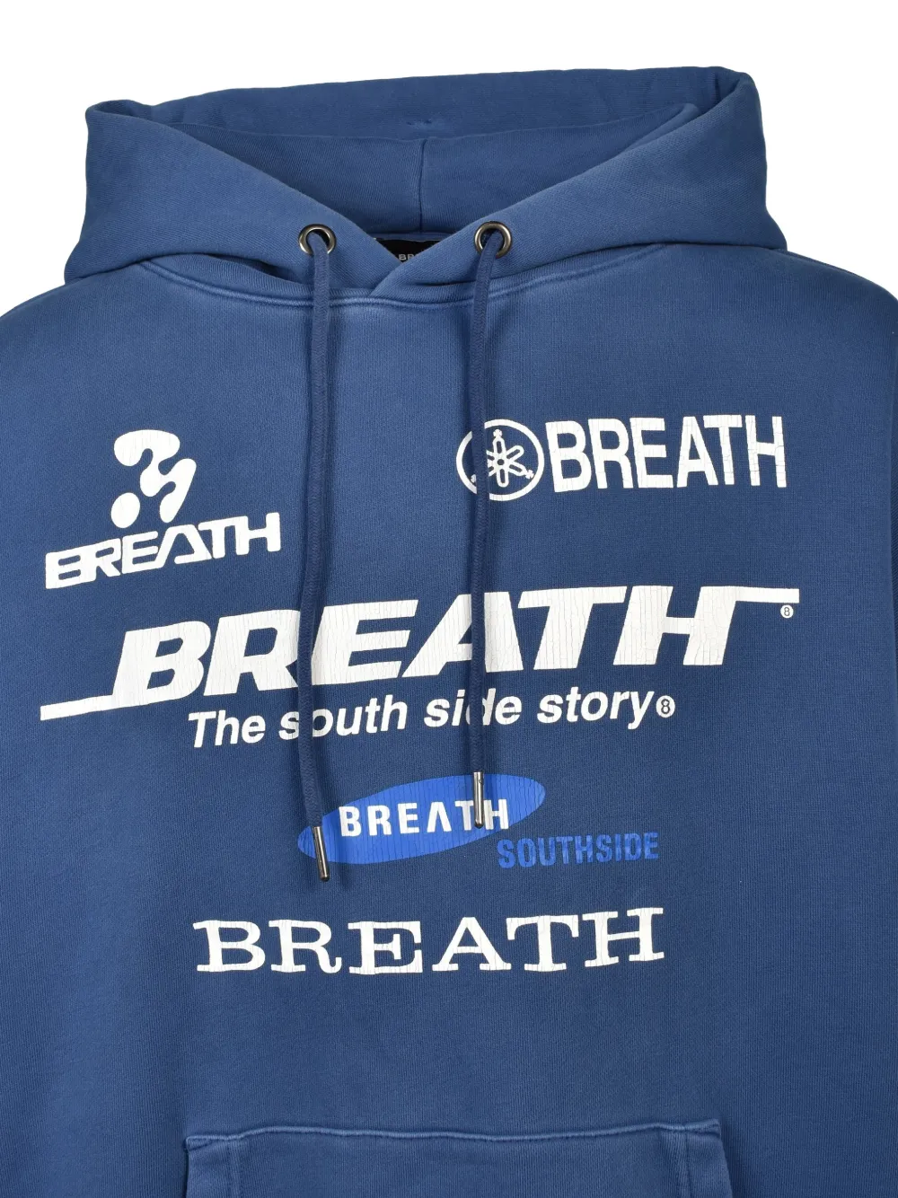 BREATH Company graphic-print hoodie Blauw