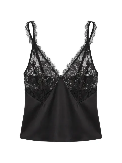 The Sei lace-bodice silk tank top