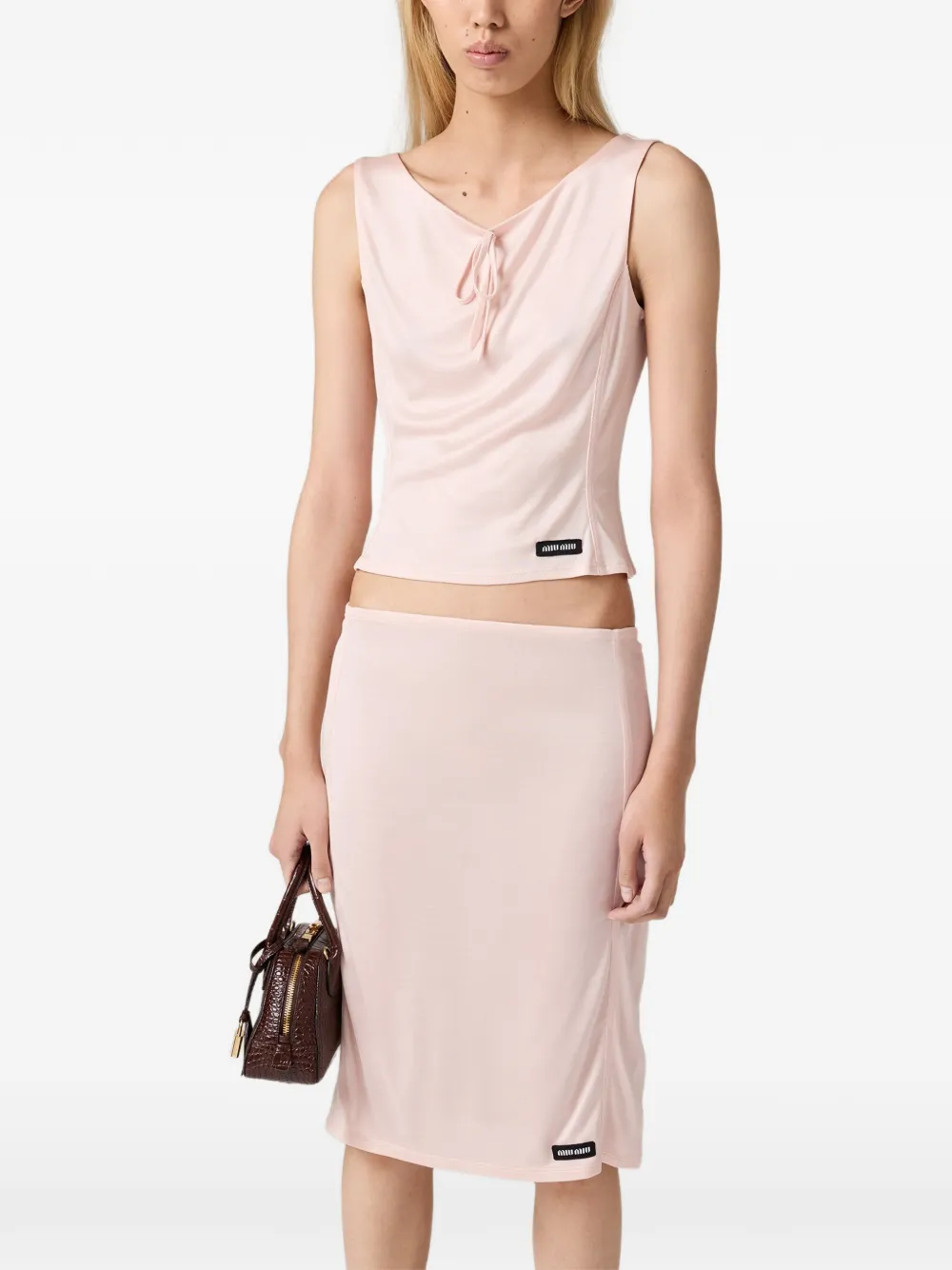 Miu Blouse met logopatch Roze