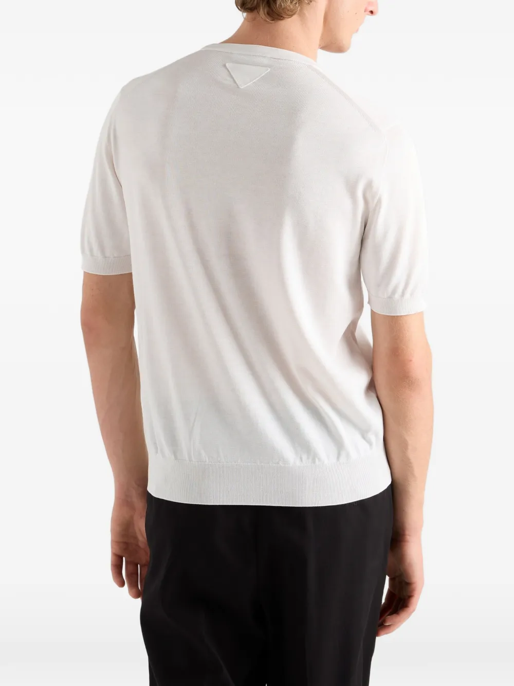 Prada silk and cotton crew-neck sweater Wit