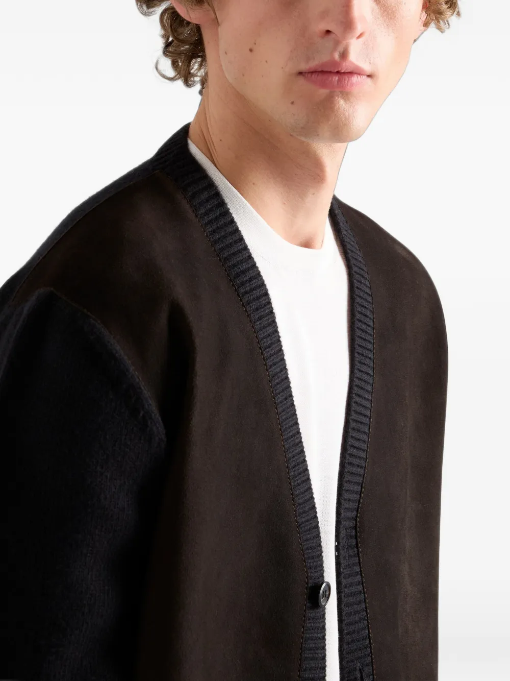 Prada silk and cotton crew-neck sweater Wit