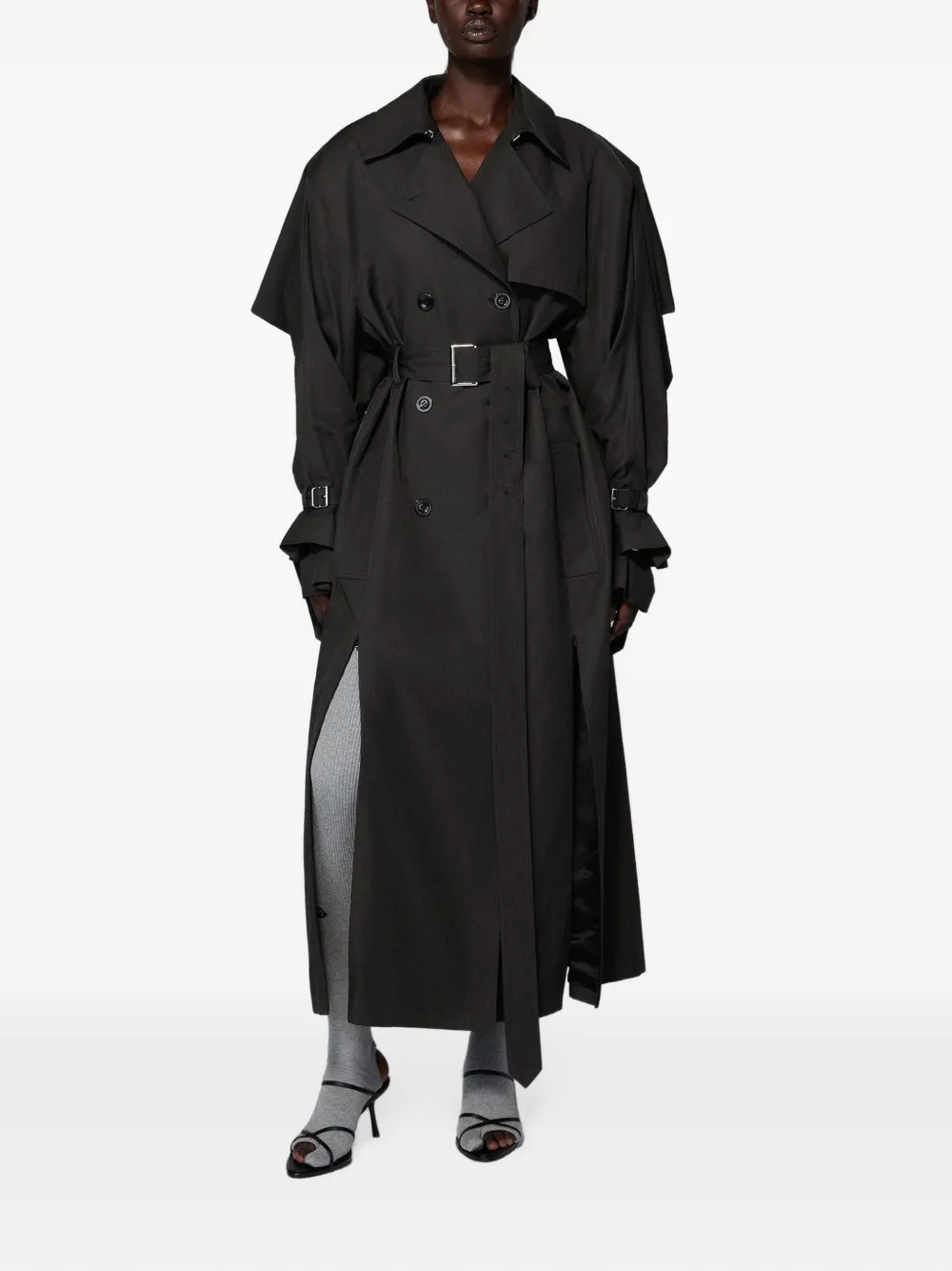 SRVC Studio Sentinal cape-back trench coat Groen