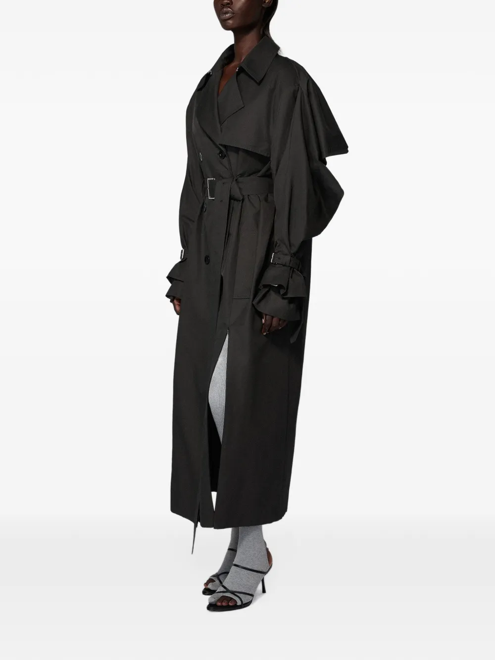 SRVC Studio Sentinal cape-back trench coat Groen