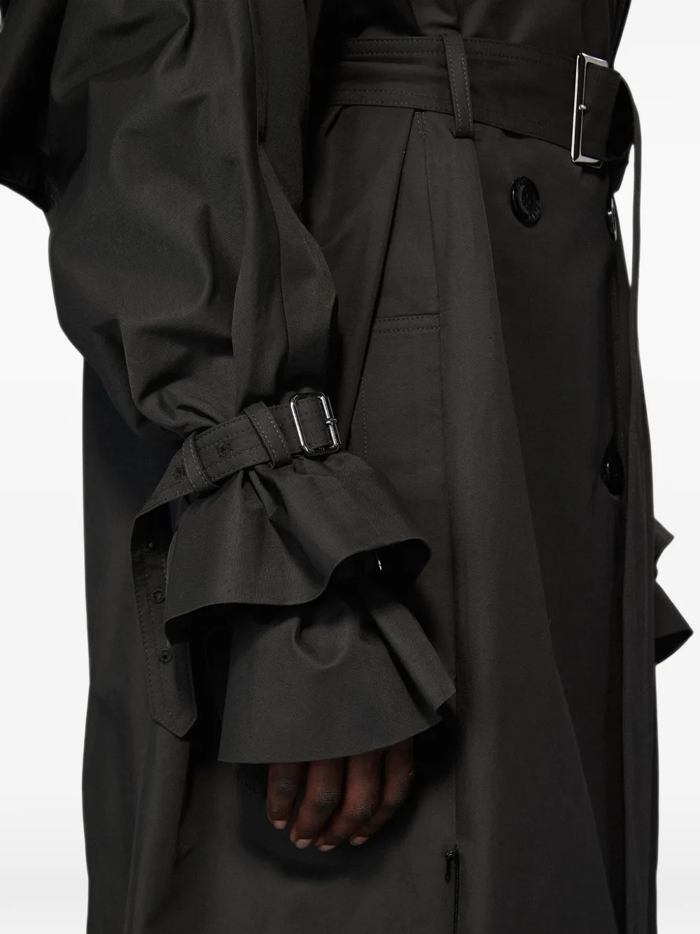 SRVC Studio Sentinal cape-back trench coat Groen
