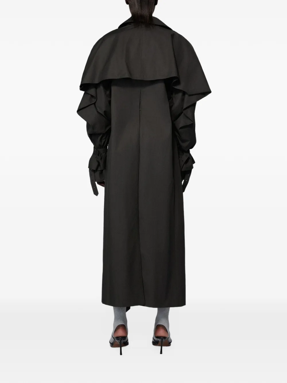 SRVC Studio Sentinal cape-back trench coat Groen