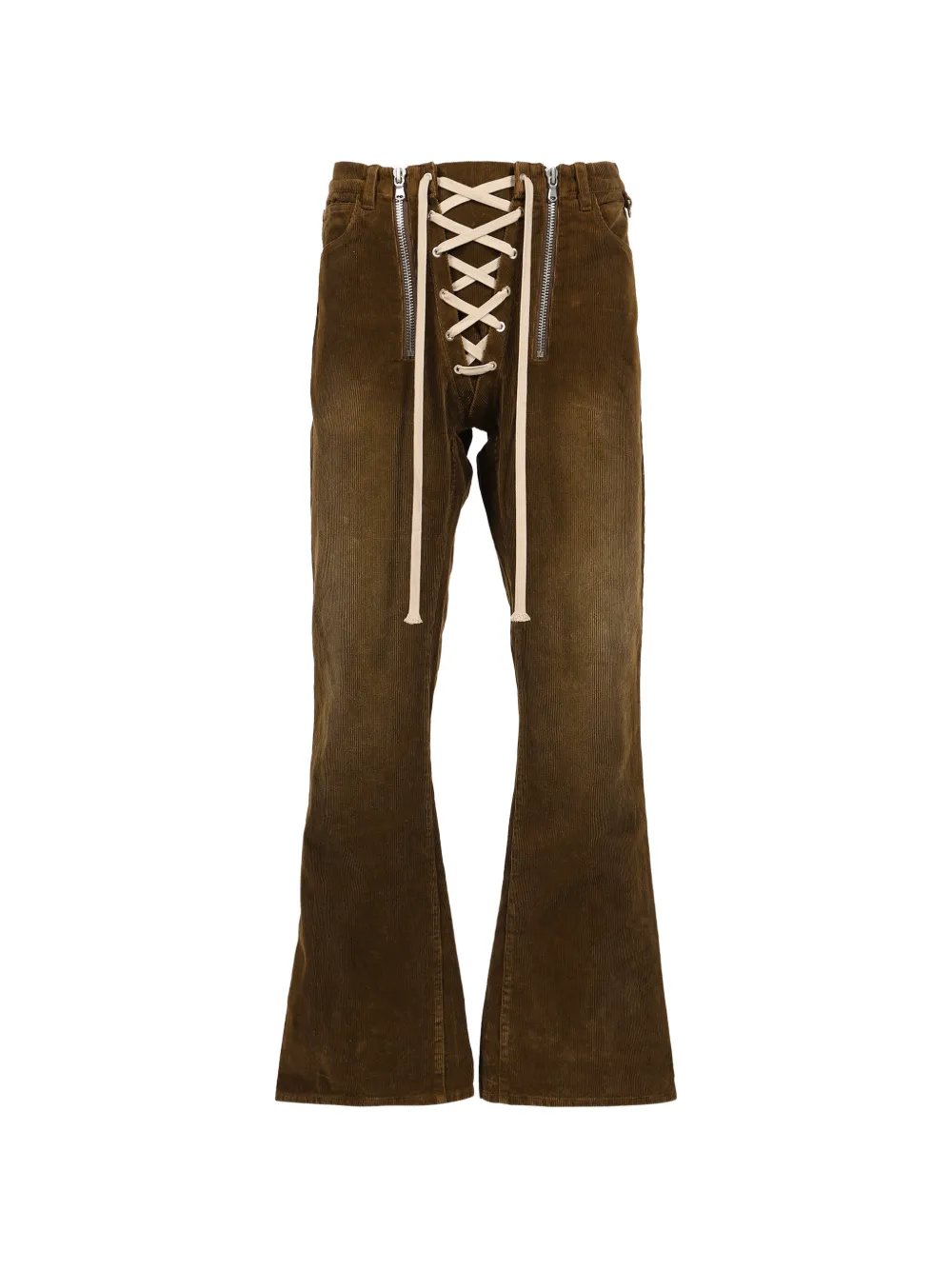JUN/NAKAYAMA lace-up corduroy jeans - Braun